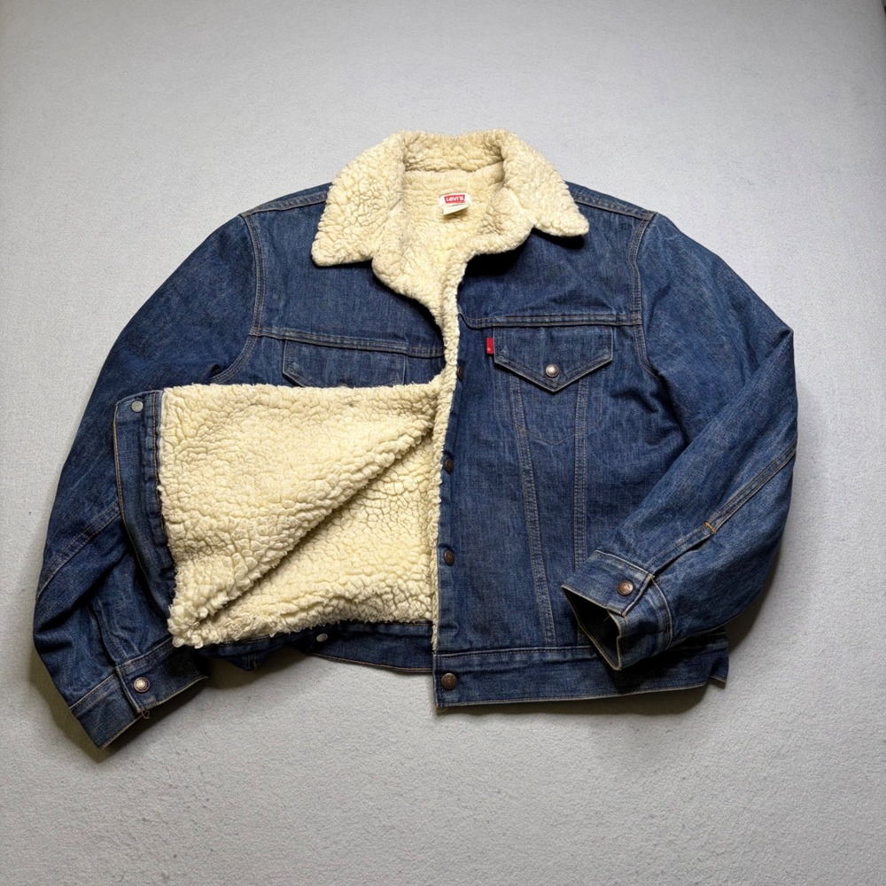 Levi's Denim‎ Jacket Mens L Blue 70605-0217 Sherpa Lined Vintage Trucker Jacket - Picture 1 of 13